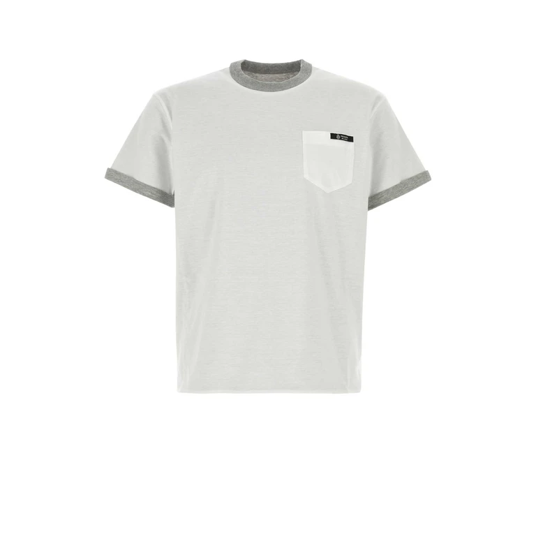 White Cotton Reversible T-Shirt Bianco+grigio Exterior - Men