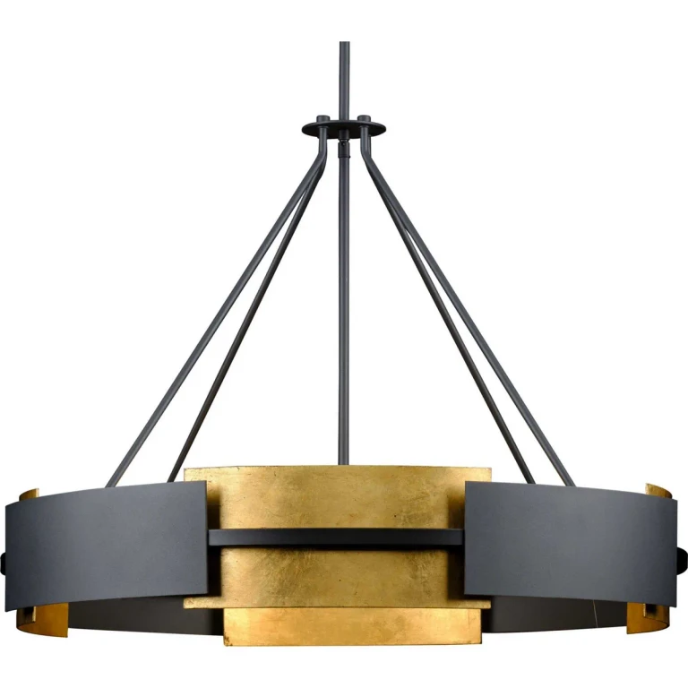 Textured Black Six Light Pendant from the Lowery Collection