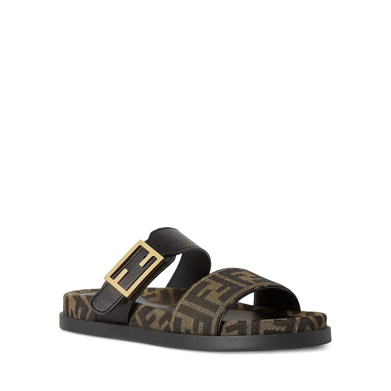 Fendi Women's Fendi Feel Leather & Ff Fabric Sandals