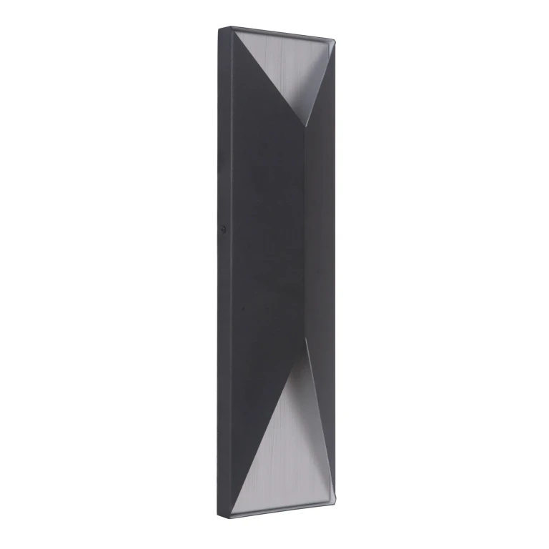 Textured Black Brushed Aluminum LED Outdoor Pocket Sconce from the Peak Collection