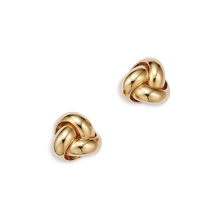 Love Knot Stud Earrings in 14K Yellow Gold