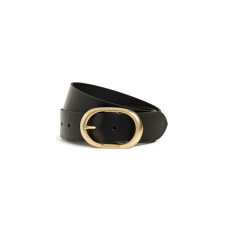 Favorite Daughter The Jean Belt Black/Antique Brass XL