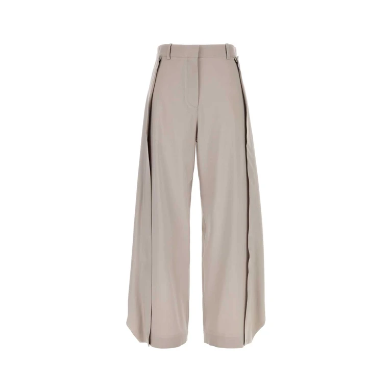 Loewe Cappuccino Wool Pant Light Taupe Exterior: Pantaloni - Women