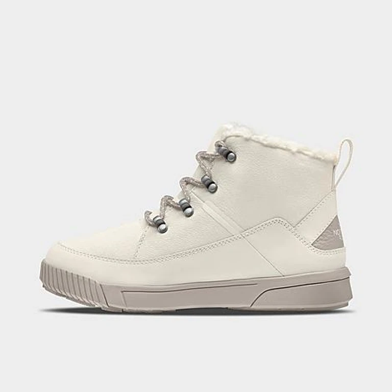 The North Face Women's Sierra Mid Lace Waterproof Boots in White Dune/Silver Grey Size: 5.0