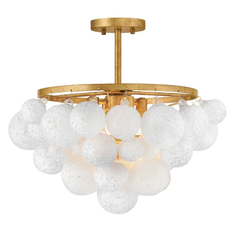 Distressed Brass LED Semi-Flush Mount from the Marabel Collection