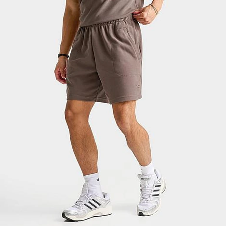 adidas Men's Originals Trefoil Essentials Waffle Shorts in Earth Strata Size: Small