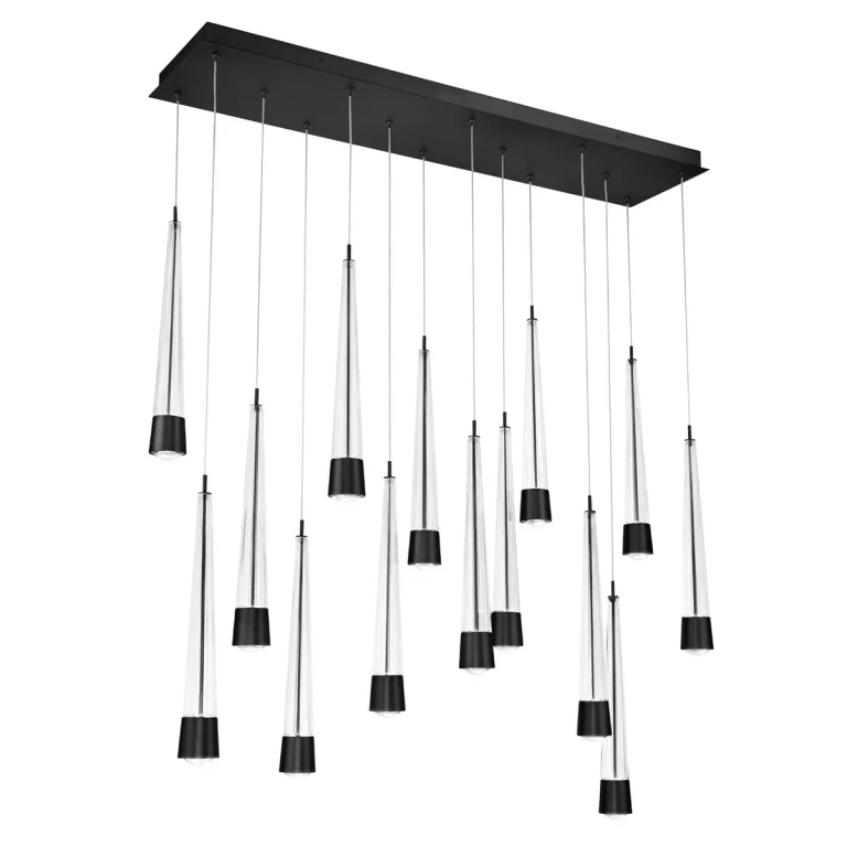 Black LED Chandelier from the Quill Collection