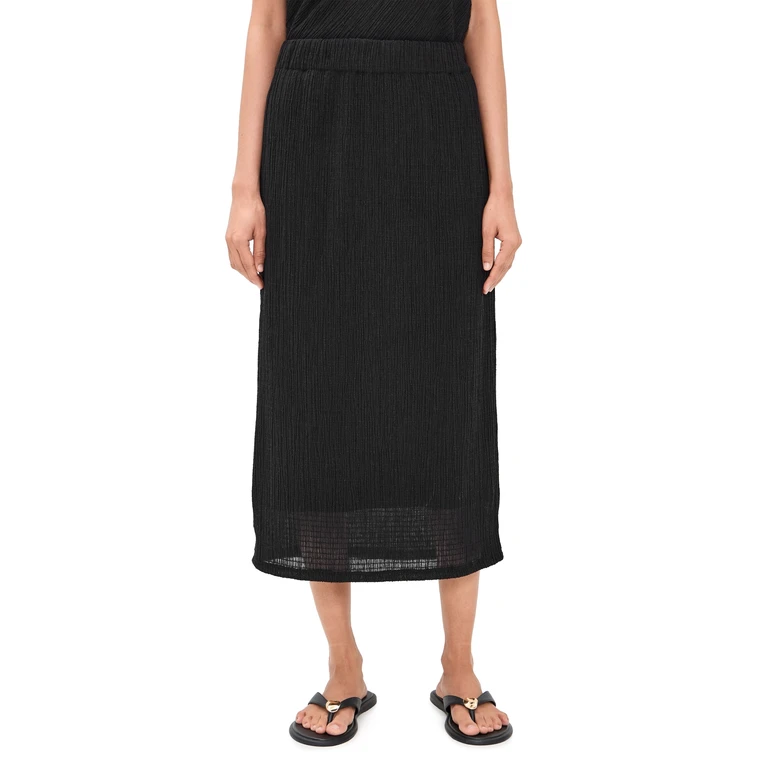 Vince Shadow Grid Midi Skirt Black M