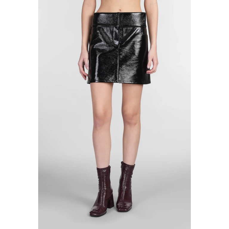 Jupe Courrèges en polyuréthane noir