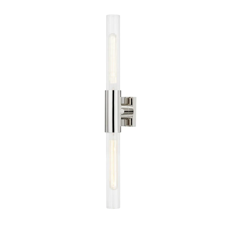 Polished Nickel Two Light Wall Sconce from the Asher Collection
