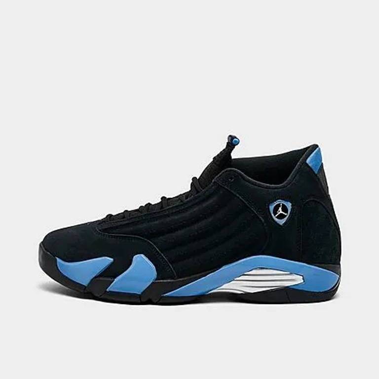 Jordan Men's Air Retro 14 Basketball Shoes in Black/White/University Blue Size: 7.5