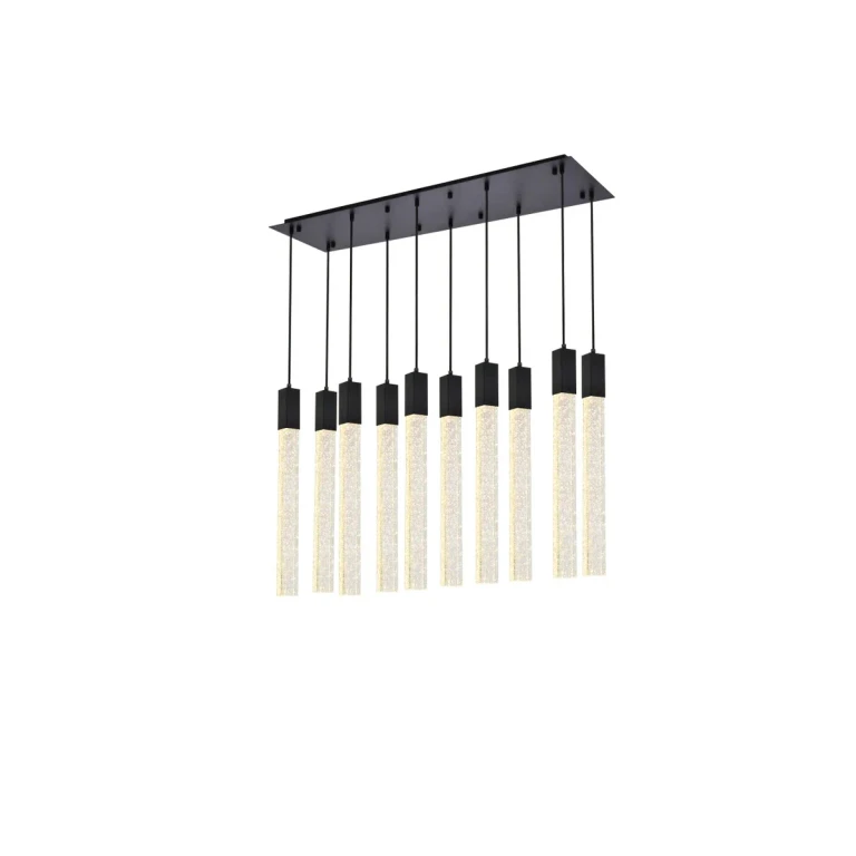 Black Ten Light Pendant from the Weston Collection