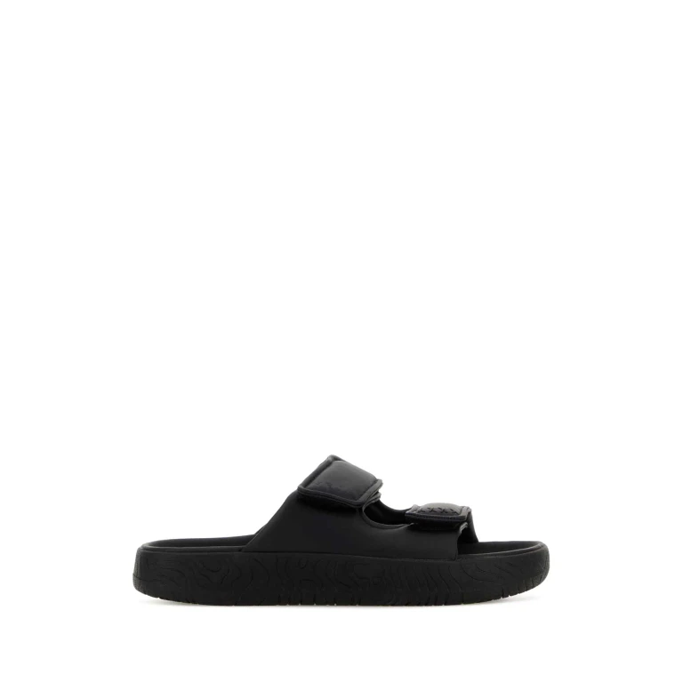 Veja Black Leather Etna Slippers