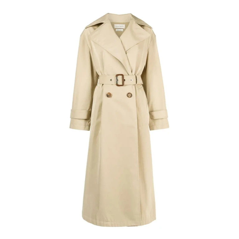 알렉산더 맥퀸 여성용 숏 코트 - 베이지