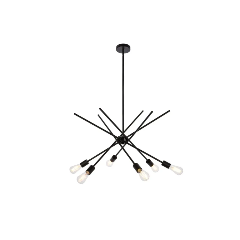 Black Six Light Pendant from the Armin Collection