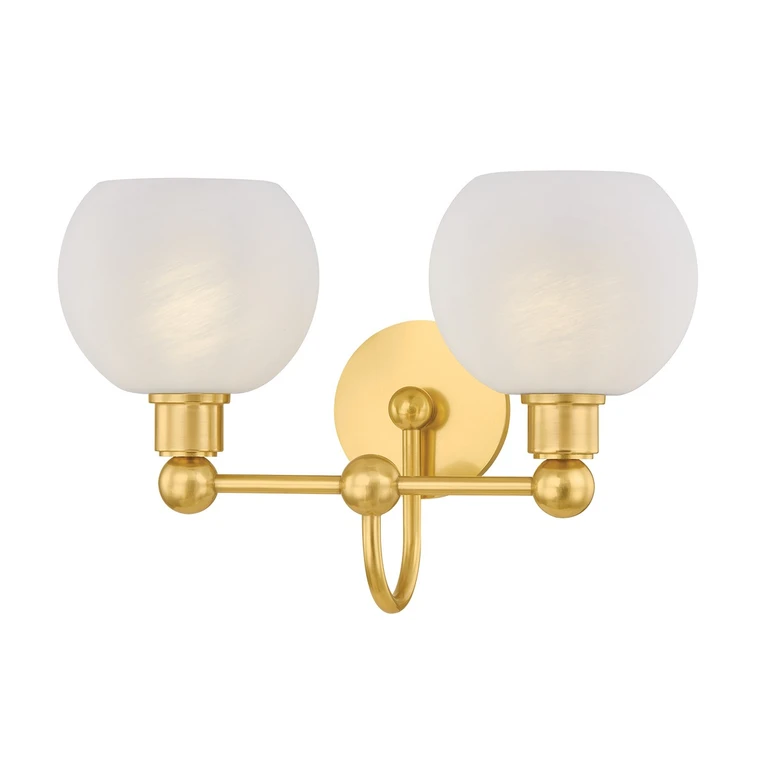 Aged Brass Bathroom Vanity Light from the Jerica Collection