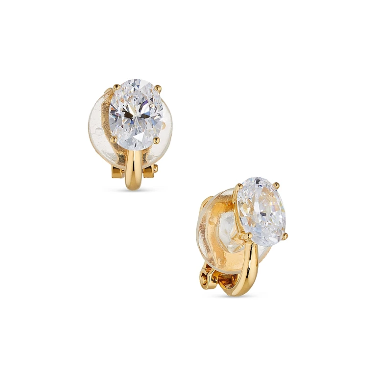 Nadri Modern Love Oval Clip On Earrings