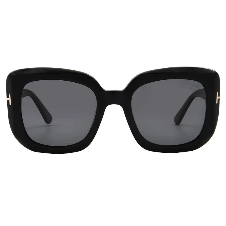 Tom Ford Carla Polarized Smoke Square Ladies Sunglasses FT1220 01D 52