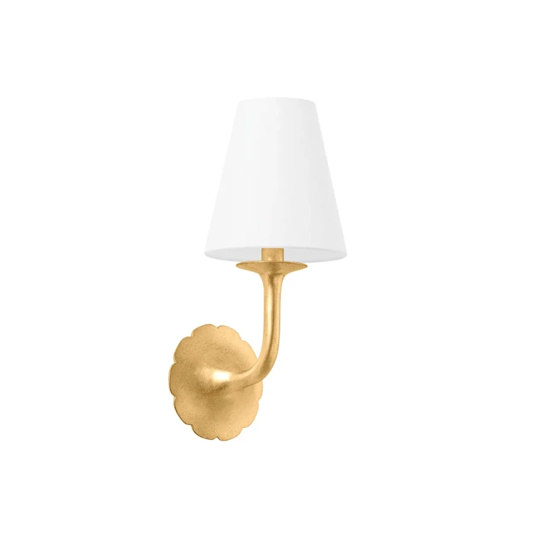 Vintage Gold Leaf Wall Sconce from the Winnipeg Collection