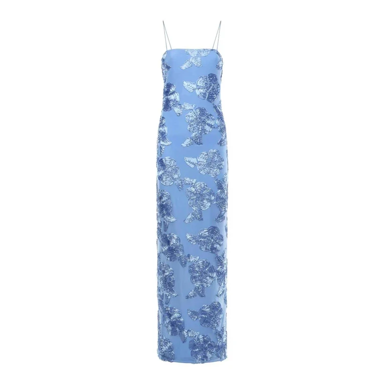 Rotate Birger Christensen Maxi Robe - Bleu