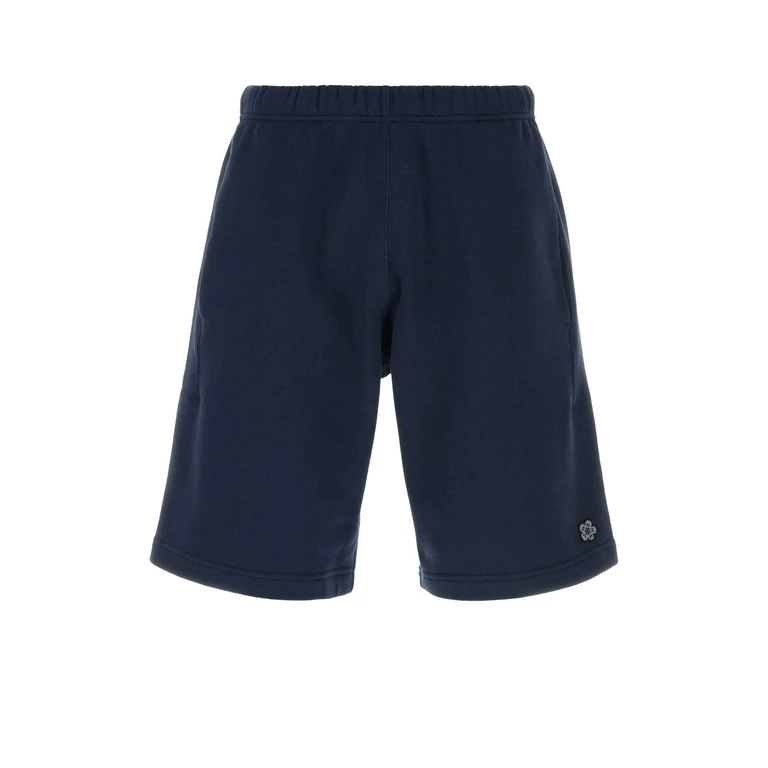 Kenzo Navy Blue Cotton Bermuda Shorts Navyblue Exterior - Men