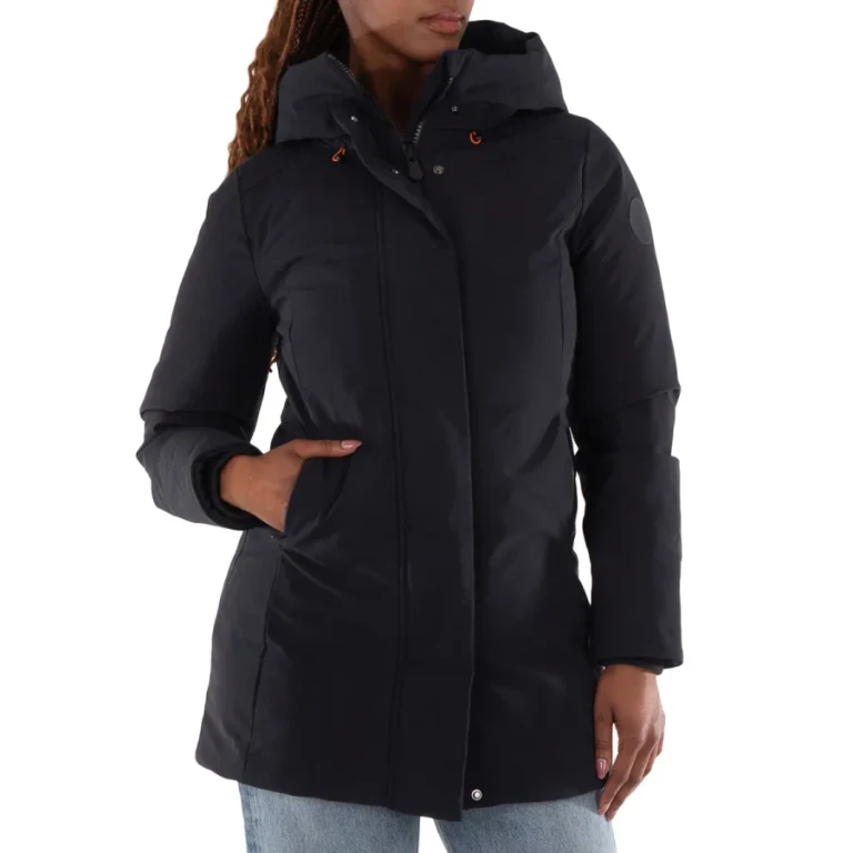 Save The Duck Drawstring Hood Long Sleeve Jacket, Brand Size 0 (Size X-Small)