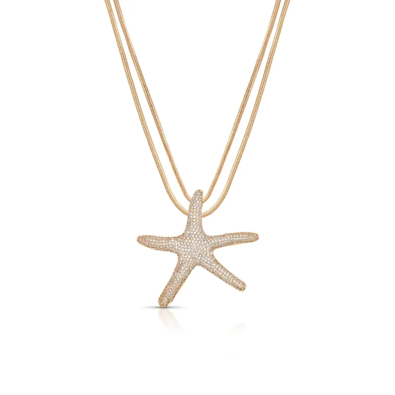 Ettika Pave Starfish Pendant Necklace, 12-17