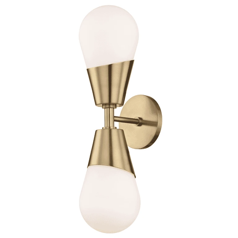 Mitzi Cora 2-Light 19" Wall Sconce in Aged Brass