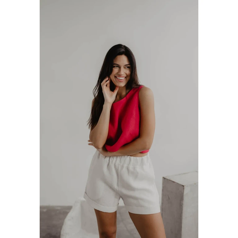 Linen shorts MIA in White