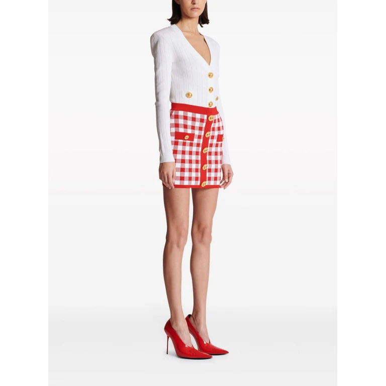 Balmain Skirts Red Viscose - Women