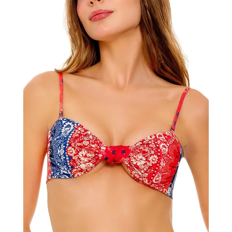 Agua Bendita Lucille Atma Two Tone Printed Bikini Top