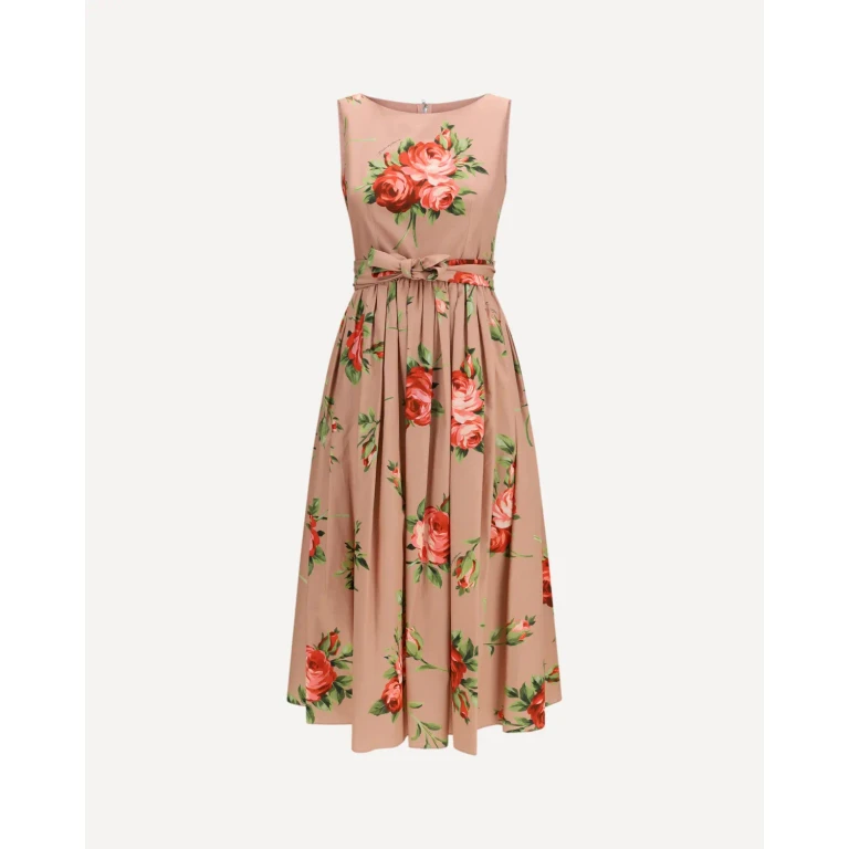 DOLCE & GABBANA Cotton Dress with rose bouquet print Female 42