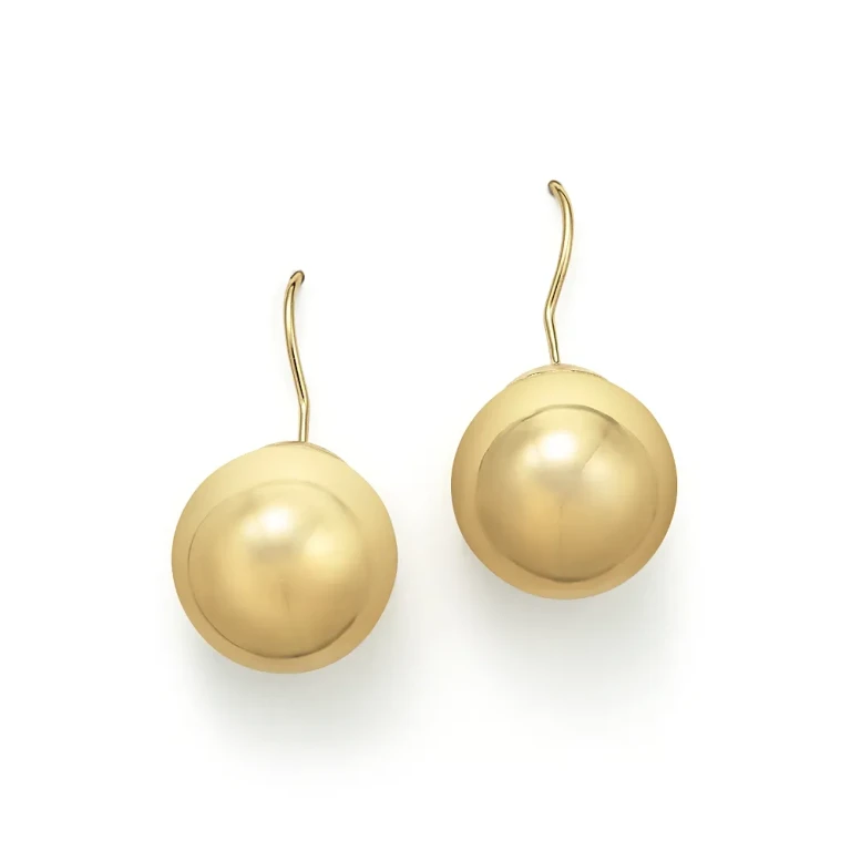 14K Yellow Gold Ball Earrings