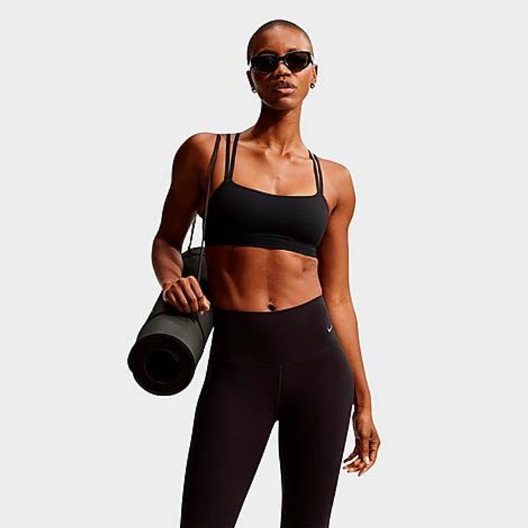 Nike Women's Zenvy Strappy Light Support Padded Sports Bra in Hydrogen Blue/Cool Grey Size: XS