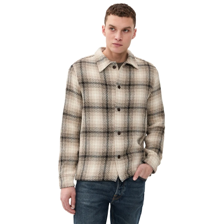 Madewell Chunky Twill Shirt Jacket Heavy Twill Plaid Grey M