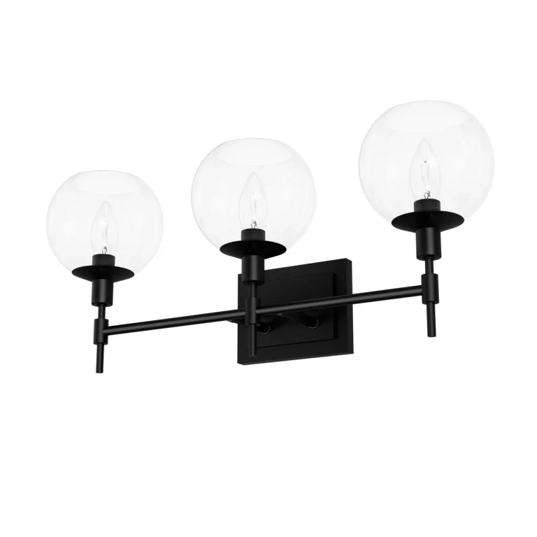 Matte Black Bathroom Vanity Light from the Xidane Collection
