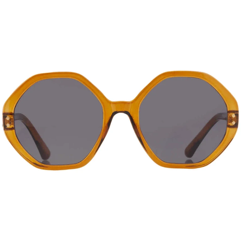 French Connection FC 23 52 CP BRN Smoke Hexagonal Ladies Sunglasses 10266454.COM BRNSMK
