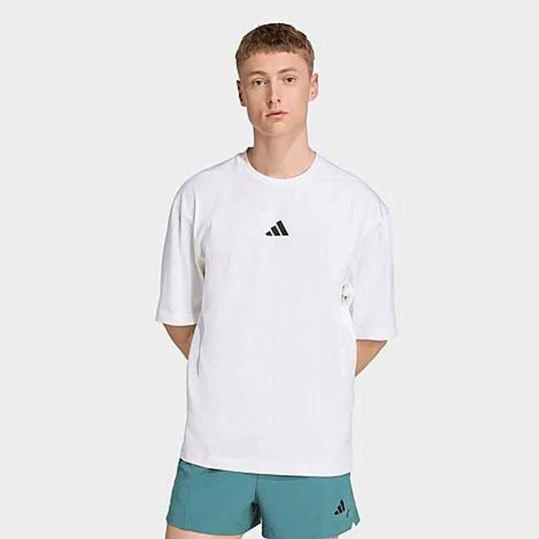 adidas Men's Primelift Workout Oversized T-Shirt in White Size: Small