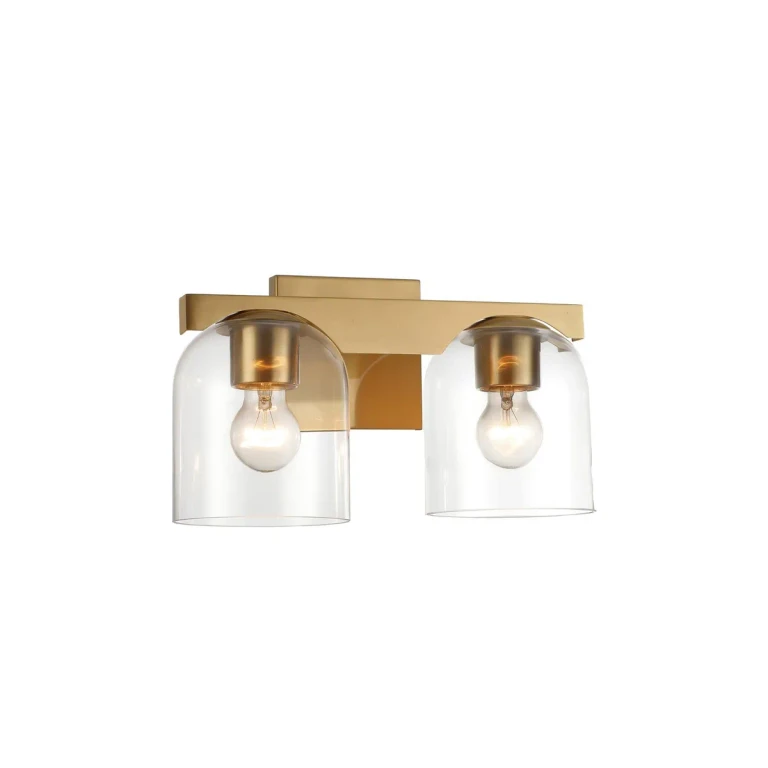 Natural Aged Brass Two Light Wall Sconce from the Scoop Collection
