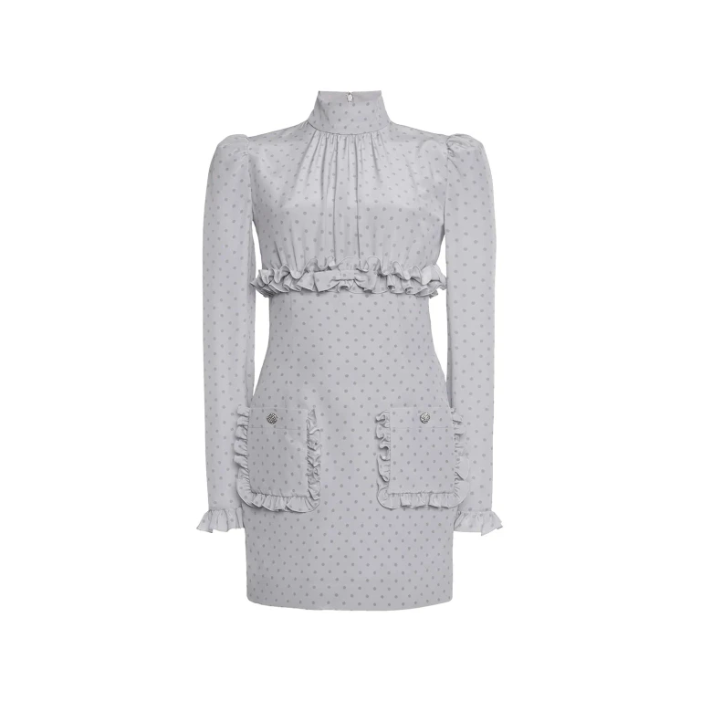 Alessandra Rich Robe Courte - Gris (FABX4302F46861810)