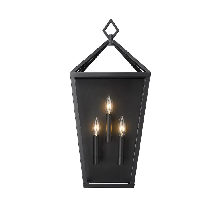 Arnold 3-Light Outdoor Wall Sconce In Powder Coat Black