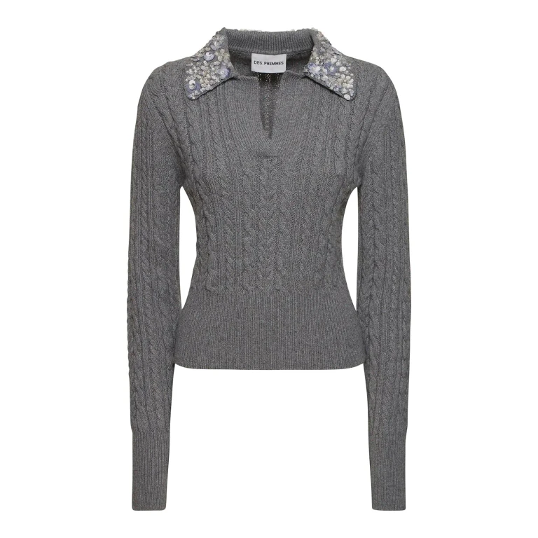 Des Phemmes Pull Col Rond - Gris