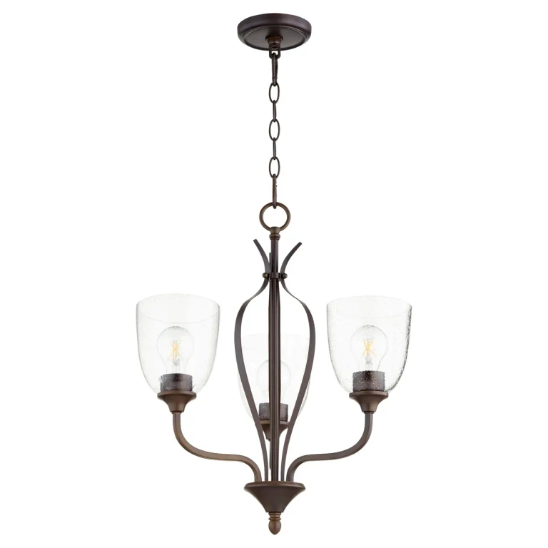 Quorum Jardin 3-Light 21" Transitional Chandelier in Oiled Bronze with