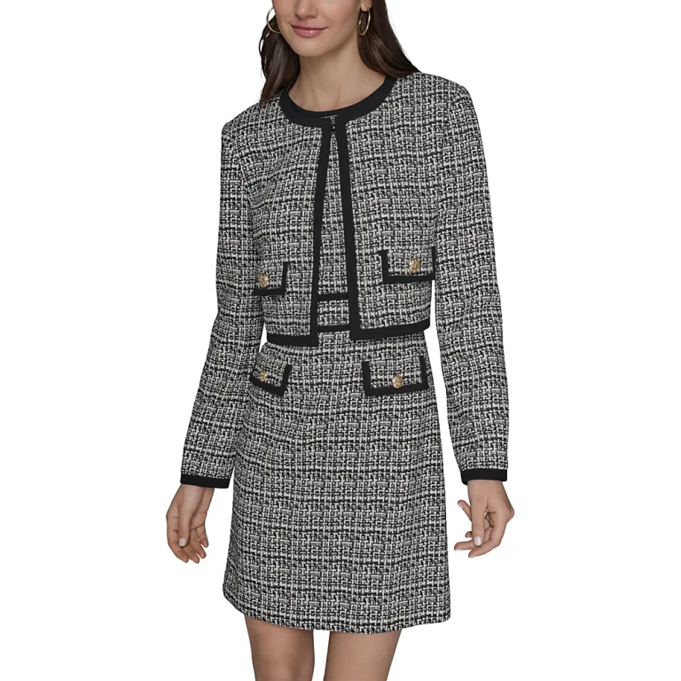Karl Lagerfeld Paris Textured Jacquard Jacket