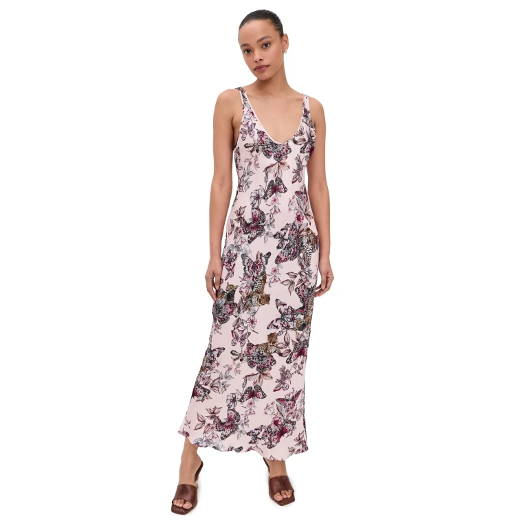 Robe débardeur L'AGENCE Akiya Nectar Pink Multi Butterfly XS