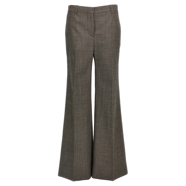 Gray Wool Flared Pants - Women