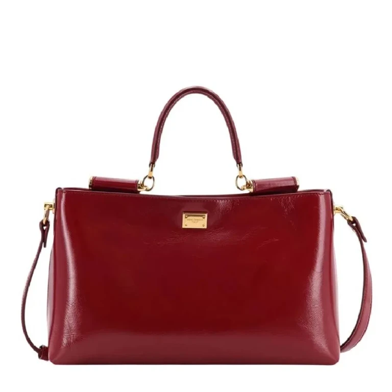 Dolce And Gabbana Red Vittoria Leather Handbag