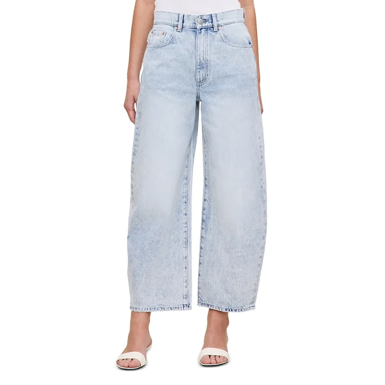 DL1961 Taylor High Rise Cropped Barrel Leg Jeans in Crystal Lake
