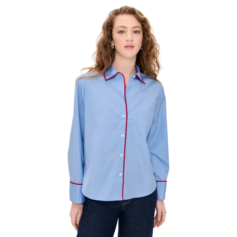 Madewell Easy Button-Up Shirt Tranquil Blue XL