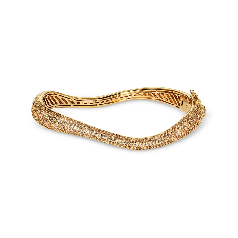 Nadri Alma Pave Wavy Bangle Bracelet